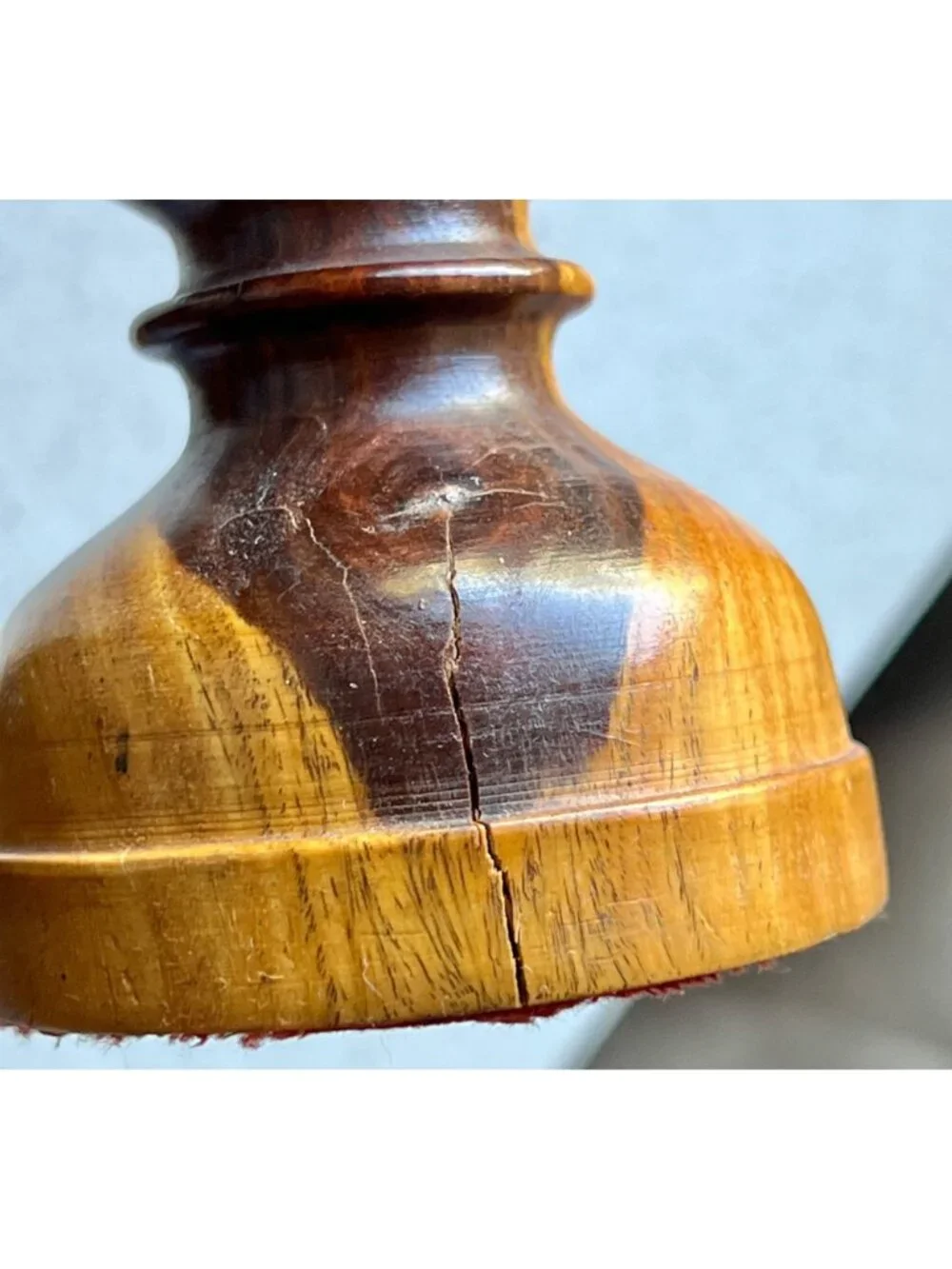 Signed Jamaican Wooden Vase W/ Hand-Painted Tropical Scene Signed 5.5" Handmade - Picture 7 of 10